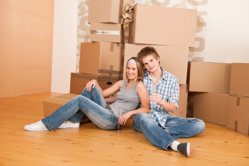 Boxes and household items prepared for removals in Croydon