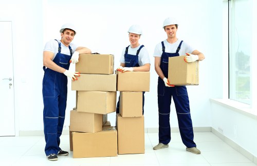 Office furniture being moved by a Croydon man and van team