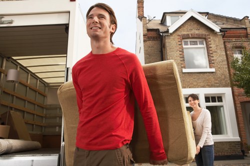 Removal van outside a Croydon flat with limited access