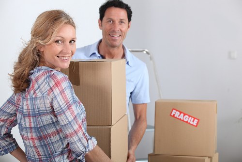 Packed boxes and household items for a Croydon move
